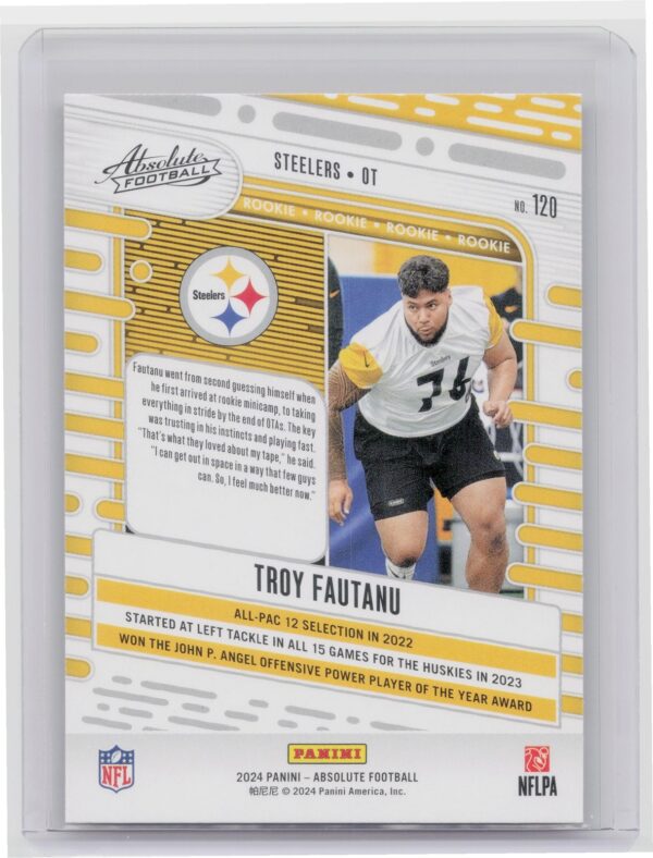 2024 Absolute Troy Fautanu Red and Blue RC 120 Steelers - Image 3