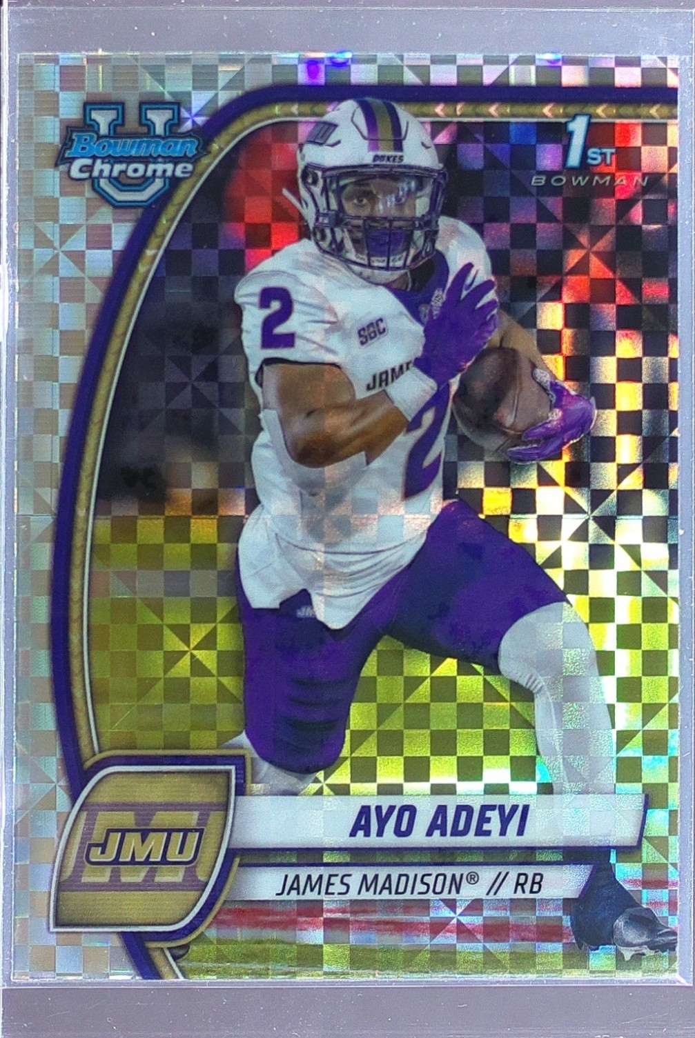 2024 Bowman University Chrome Ayo Adeyi X Fractor RC 18 Dukes