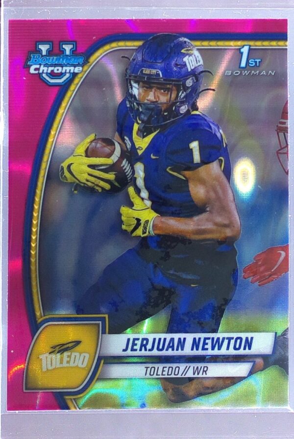 2024 Bowman University Chrome Jerjuan Newton Pink Lava Refractor RC 98 Rockets