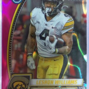 2024 Bowman University Chrome Leshon Williams Pink Lava Refractor RC 190 Hawkeye