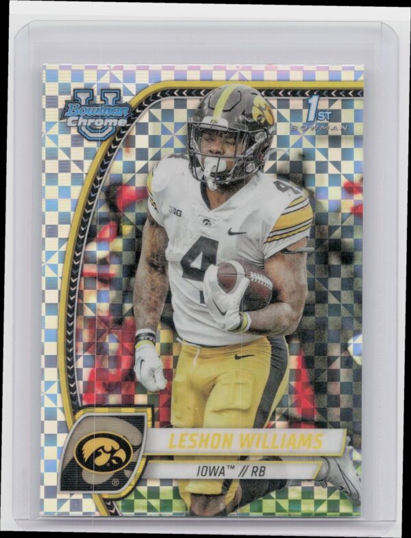 2024 Bowman University Chrome Leshon Williams X Fractor 190 Hawkeyes