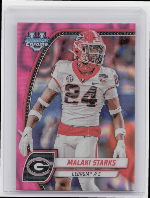 2024 Bowman University Chrome Malaki Starks Pink Lava Refractor 125 Bulldogs