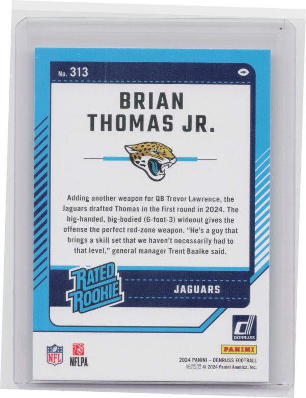 2024 Donruss Brian Thomas Jr. RC 313 Jaguars - Image 3