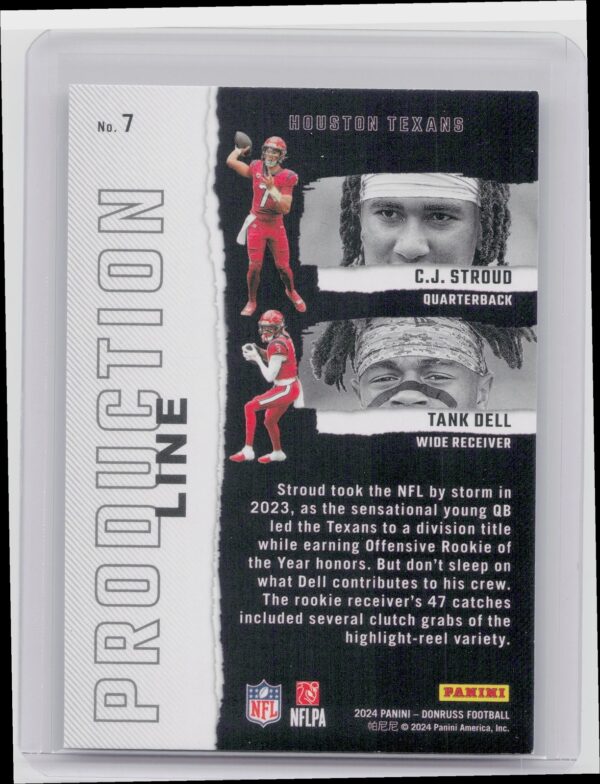 2024 Donruss C.J. Stroud / Tank Dell 7 Texans Production Line - Image 3
