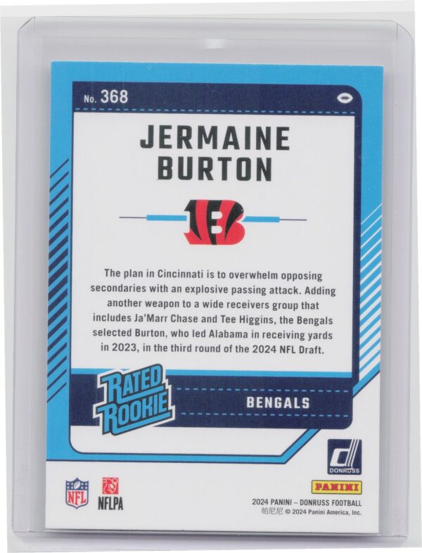 2024 Donruss Jermaine Burton RC 368 Bengals - Image 3