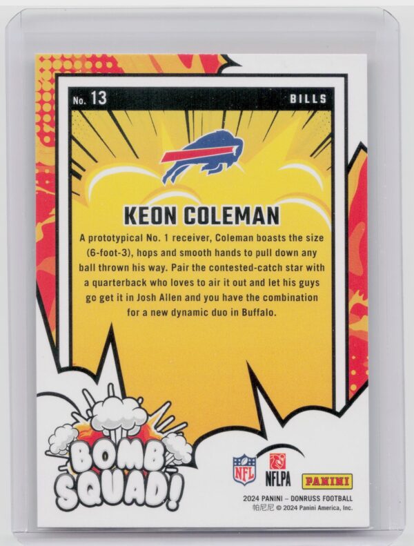2024 Donruss Keon Coleman 13 Bills Bomb Squad - Image 3