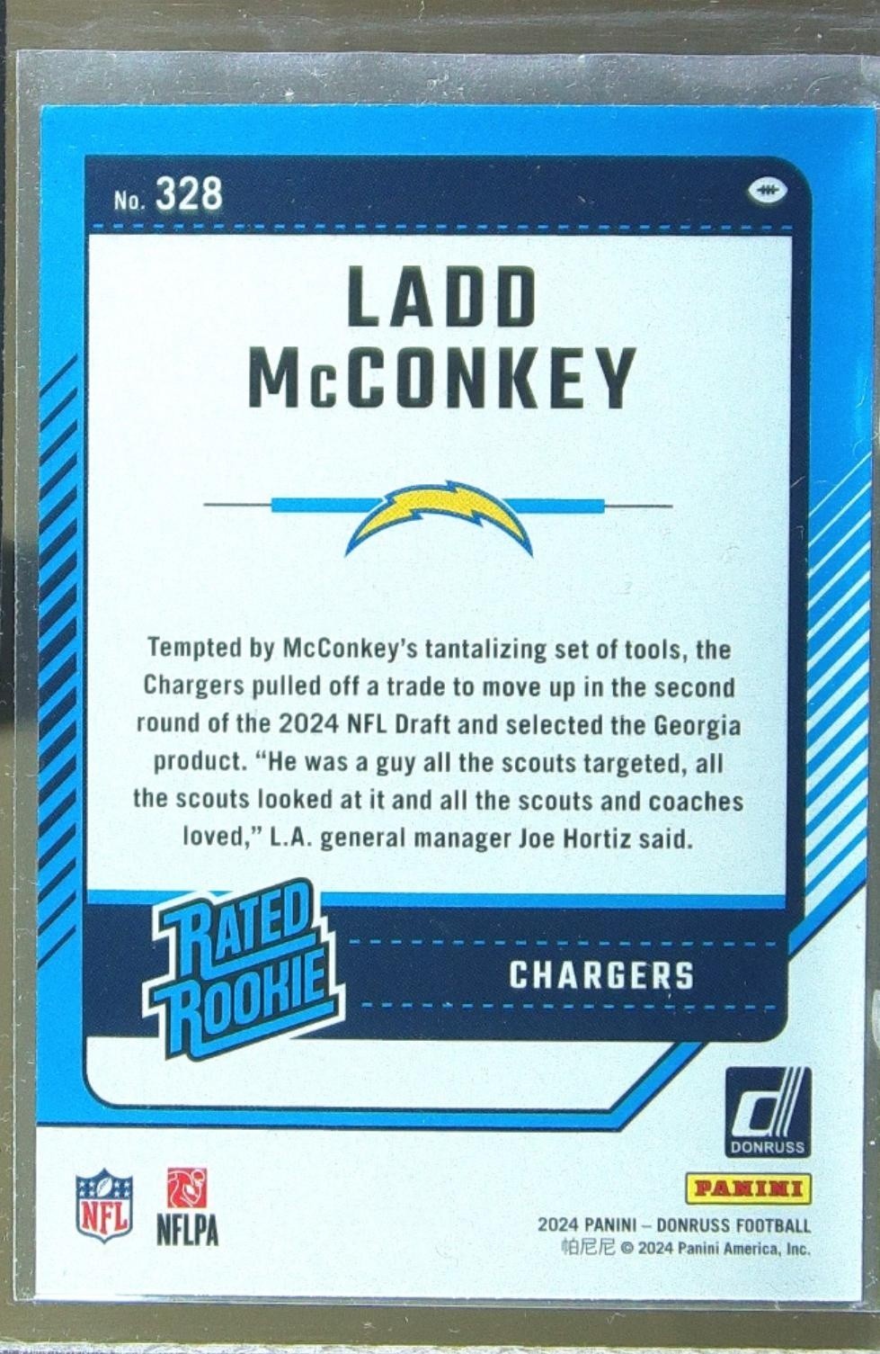 2024 Donruss Ladd Mcconkey RC #328 Chargers - Image 3