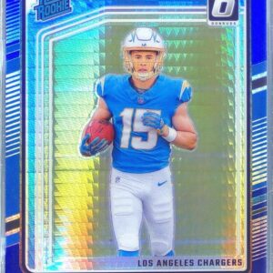 2024 Donruss Optic Ladd McConkey Blue Hyper RC #266 Chargers
