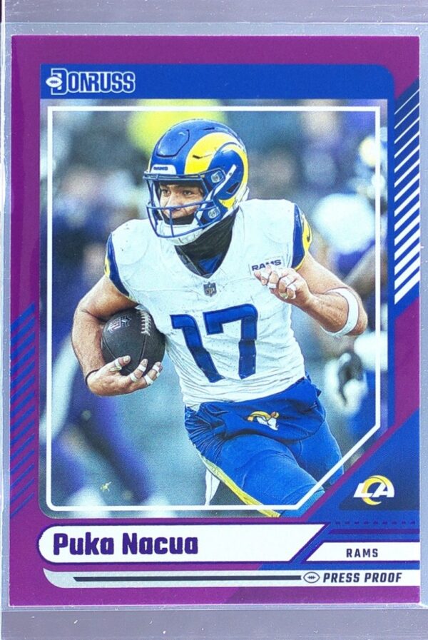 2024 Donruss Puka Nacua Press Proof Purple 25 Rams