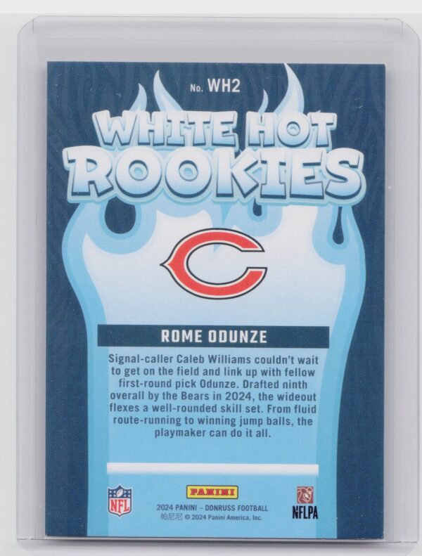 2024 Donruss Rome Odunze WH2 Bears White Hot Rookies - Image 3