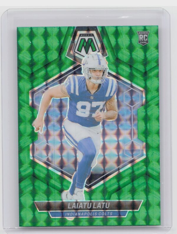 2024 Panini Mosaic Laiatu Latu Mosaic Green 315 Colts