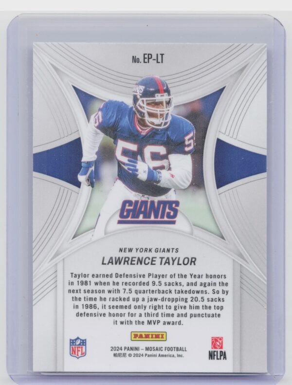 2024 Panini Mosaic Lawrence Taylor EP-LT Giants Epic Performers - Image 3