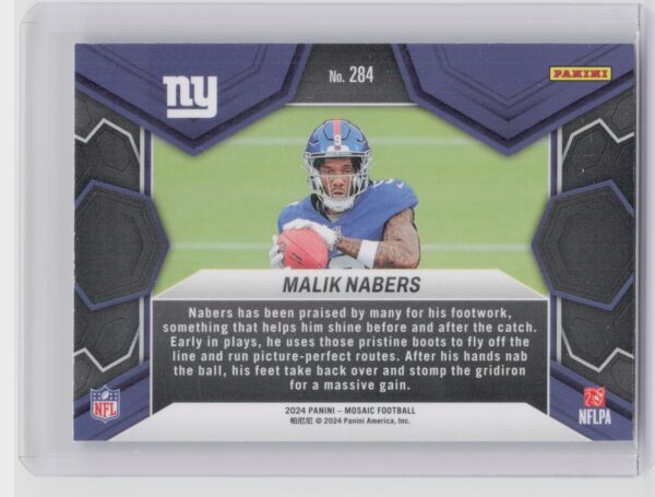 2024 Panini Mosaic Malik Nabers RC 284 Giants - Image 3