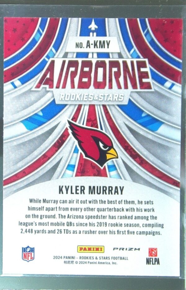 2024 Panini Rookies & Stars Kyler Murray A-KMY Cardinals Airborne Silver - Image 3