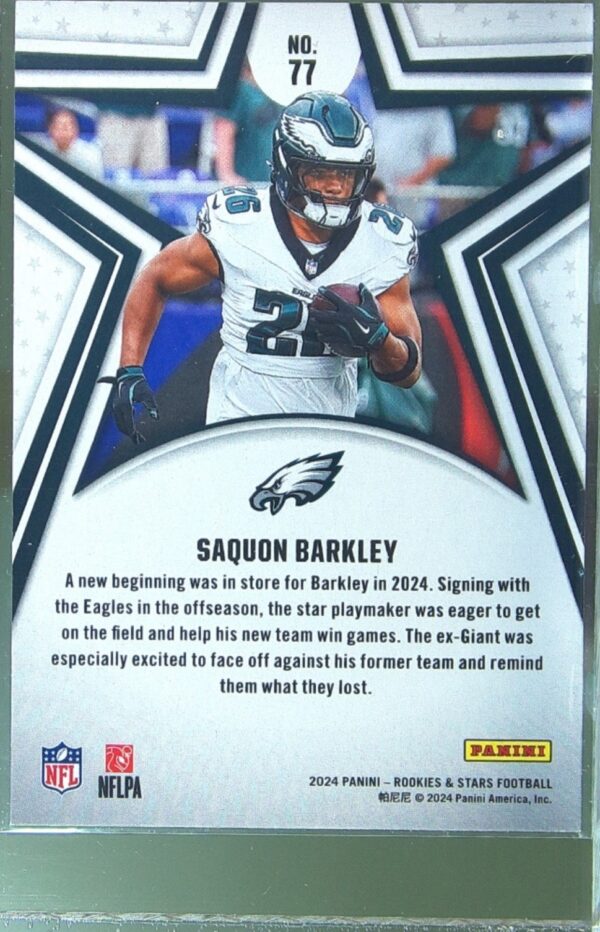 2024 Panini Rookies & Stars Saquon Barkley Red 77 Eagles - Image 3