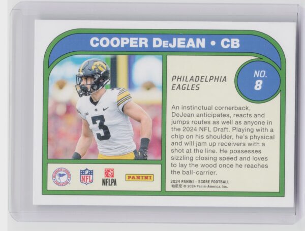 2024 Panini Score Cooper Dejean Potential #8 Eagles - Image 3