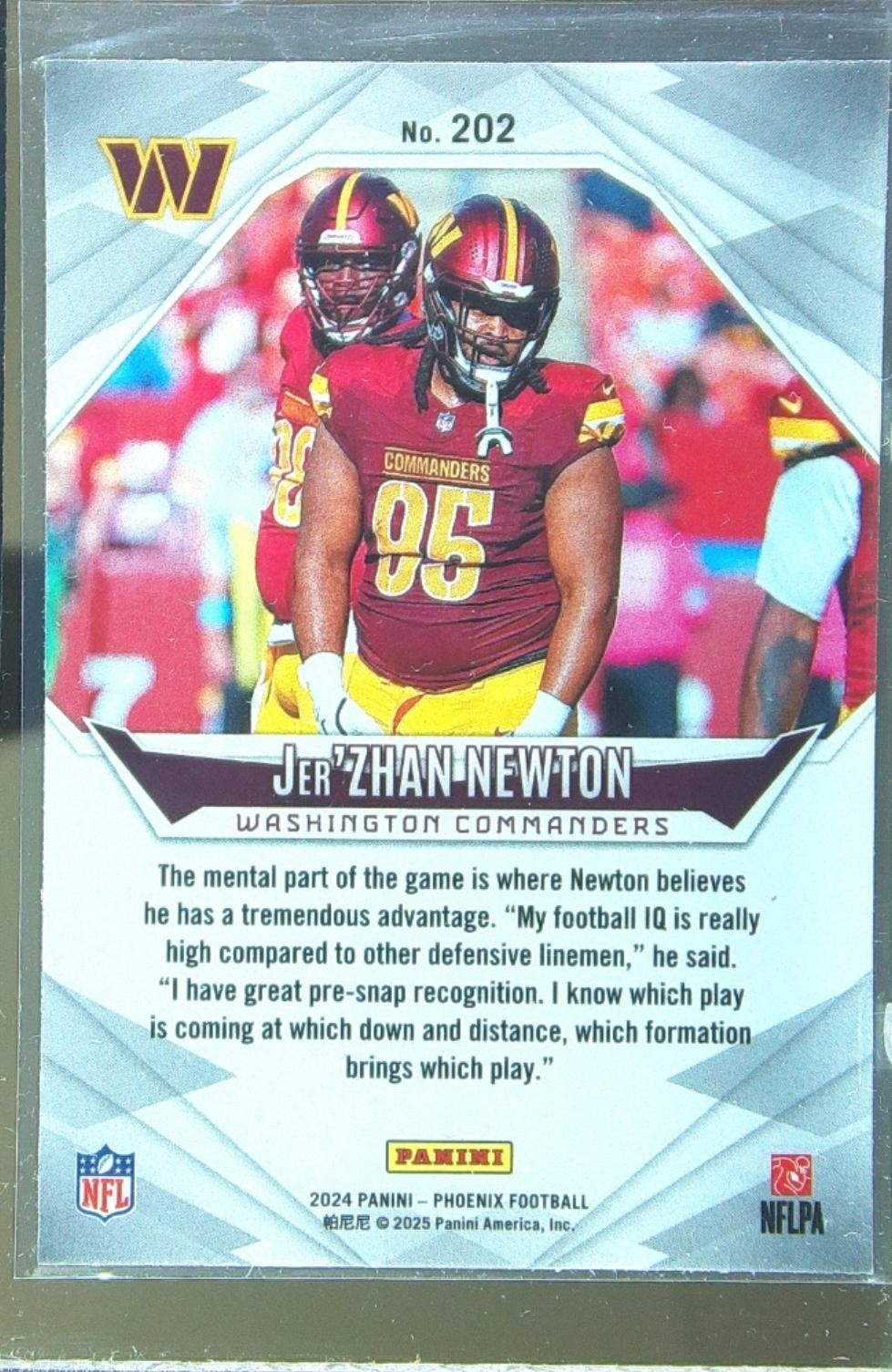 2024 Phoenix Jer'Zhan Newton RC #202 Commanders - Image 3