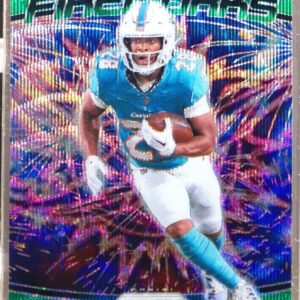 2024 Prizm De'Von Achane 12 Dolphins Fireworks Wave Green Prizm