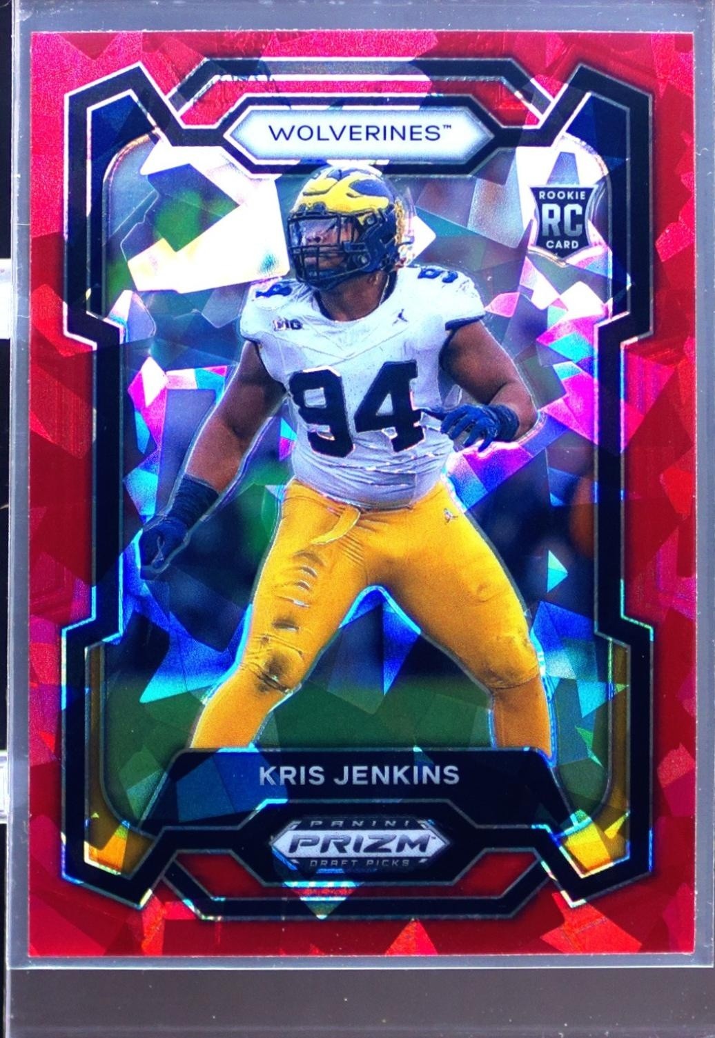 2024 Prizm Draft Picks Kris Jenkins Red Ice RC #140 Wolverines