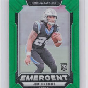 2024 Prizm Jonathon Brooks RC 9 Panthers Emergent Green Prizm