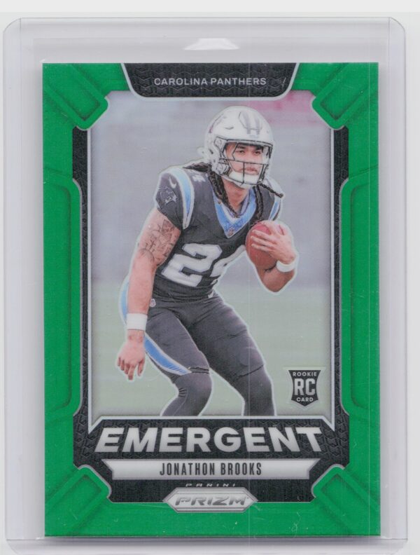 2024 Prizm Jonathon Brooks RC 9 Panthers Emergent Green Prizm
