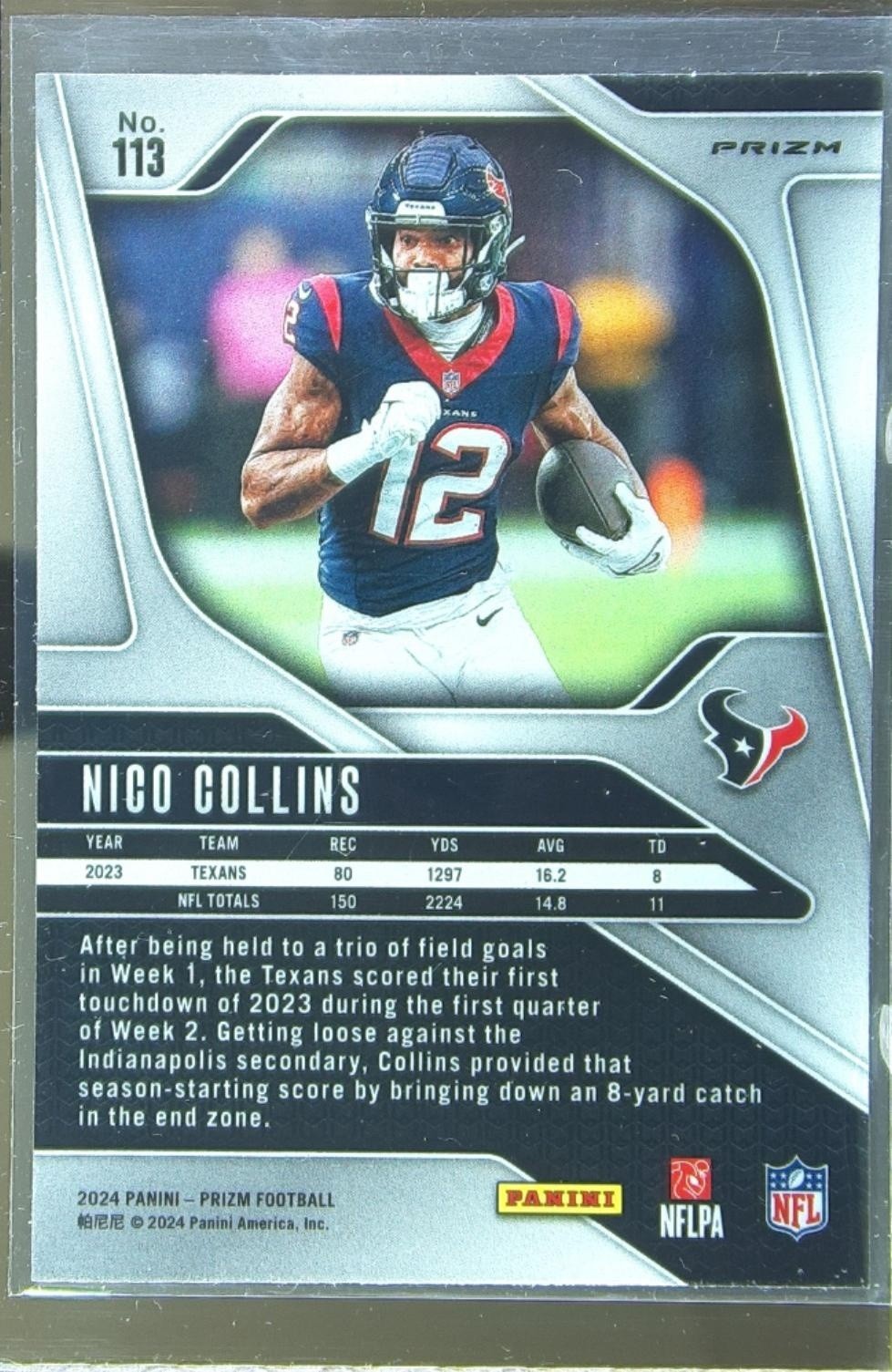 2024 Prizm Nico Collins Pink Wave 113 Texans - Image 3