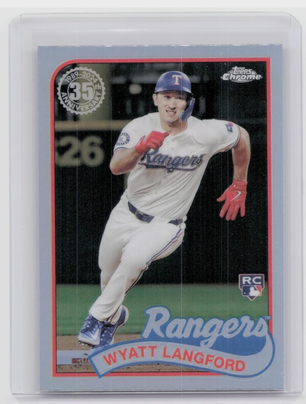 2024 Topps Chrome Update Wyatt Langford #89CU-2 Rangers 1989 Topps Baseball 35th