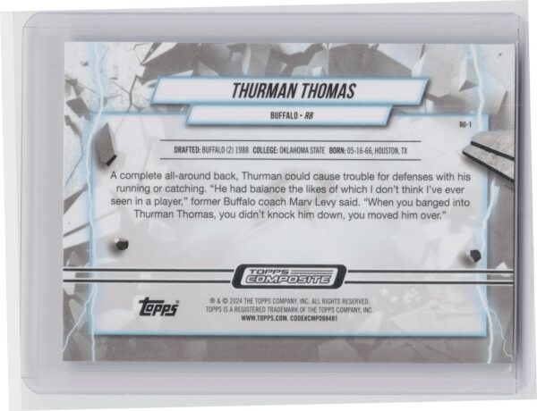 2024 Topps Composite Thurman Thomas Grounded RG-1 Bills - Image 3