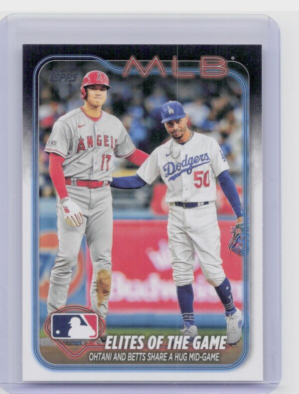2024 Topps Elites of the Game: Ohtani and Betts Share a Hug Mid-Game #138 Angels