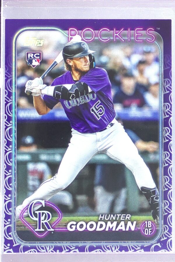2024 Topps Hunter Goodman Purple RC #432 Rockies
