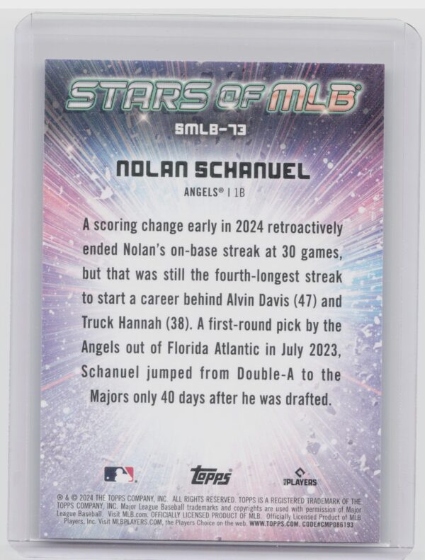 2024 Topps Update Nolan Schanuel #SMLB-73 Angels Stars of MLB - Image 3