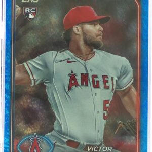 2024 Topps Victor Mederos Blue Holofoil /999 RC #270 Angels