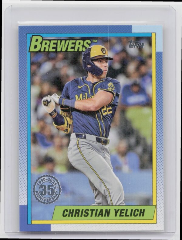 2025 Topps Christian Yelich #T90-17 Brewers 1990 Topps Baseball 35th Anniversary