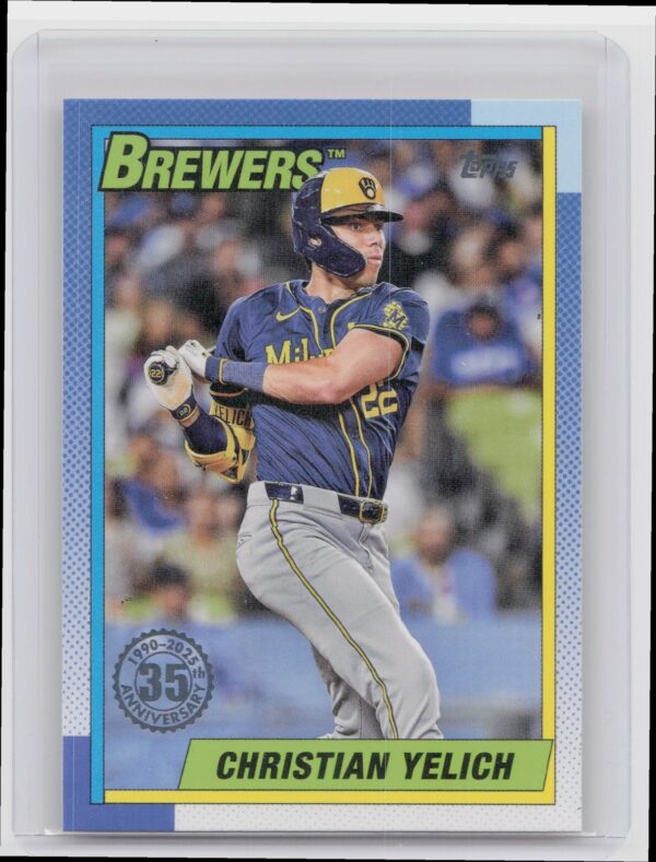2025 Topps Christian Yelich #T90-17 Brewers 1990 Topps Baseball 35th Anniversary