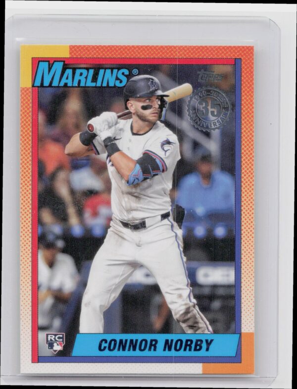 2025 Topps Connor Norby RC #T90-33 Marlins 1990 Topps Baseball 35th Anniversary