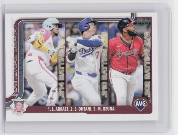 2025 Topps National League Leaders AVG (Luis Arraez / Shohei Ohtani / Marcell Oz