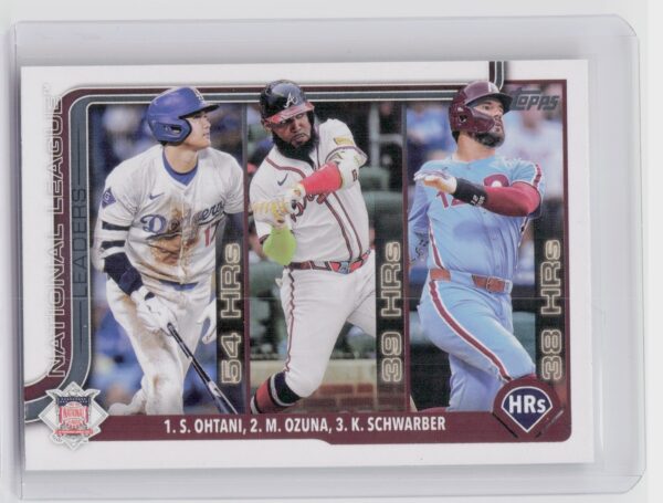 2025 Topps National League Leaders HR (Shohei Ohtani / Marcell Ozuna / Kyle Schw