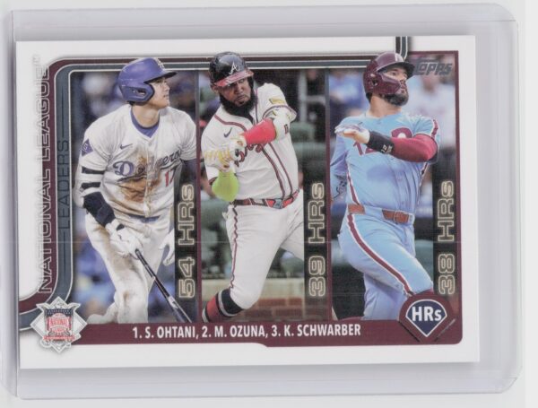 2025 Topps National League Leaders HR (Shohei Ohtani / Marcell Ozuna / Kyle Schw