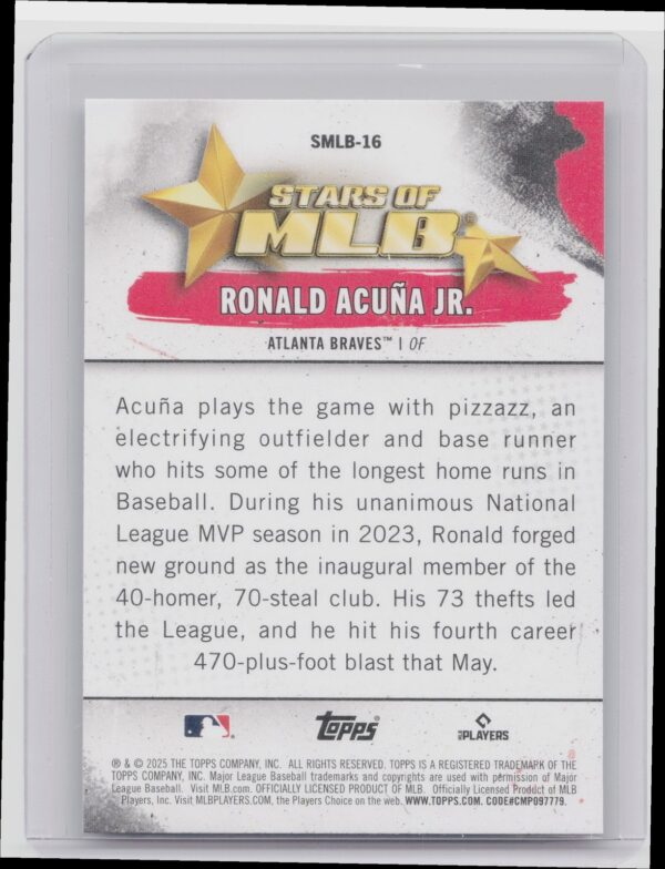 2025 Topps Ronald Acuna Jr. SMLB-16 - Image 3