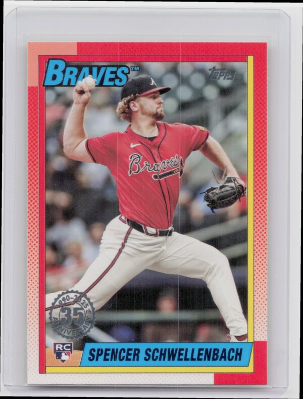 2025 Topps Spencer Schwellenbach #T90-34 Braves 1990 Topps Baseball 35th Anniver