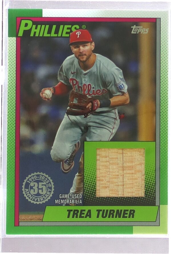 2025 Topps Trea Turner JSY #T90R-TT Phillies 1990 Topps 35th Anniversary