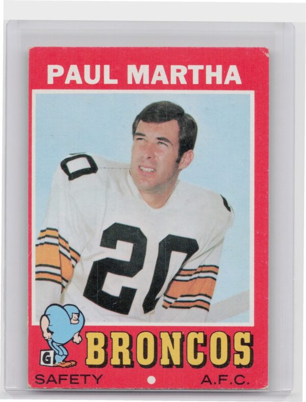 1971 Topps Paul Martha #38 Broncos