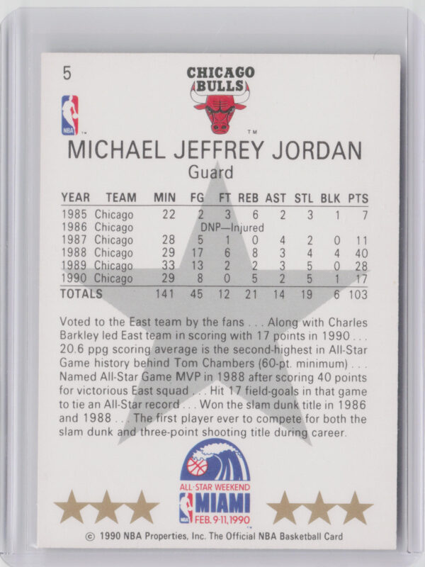 1990-91 Hoops Michael Jordan #5 Bulls - Image 3