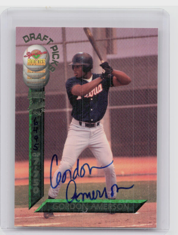 1994 Signature Rookies Draft Picks Gordon Amerson AU SN7750 #73 Padres Signature