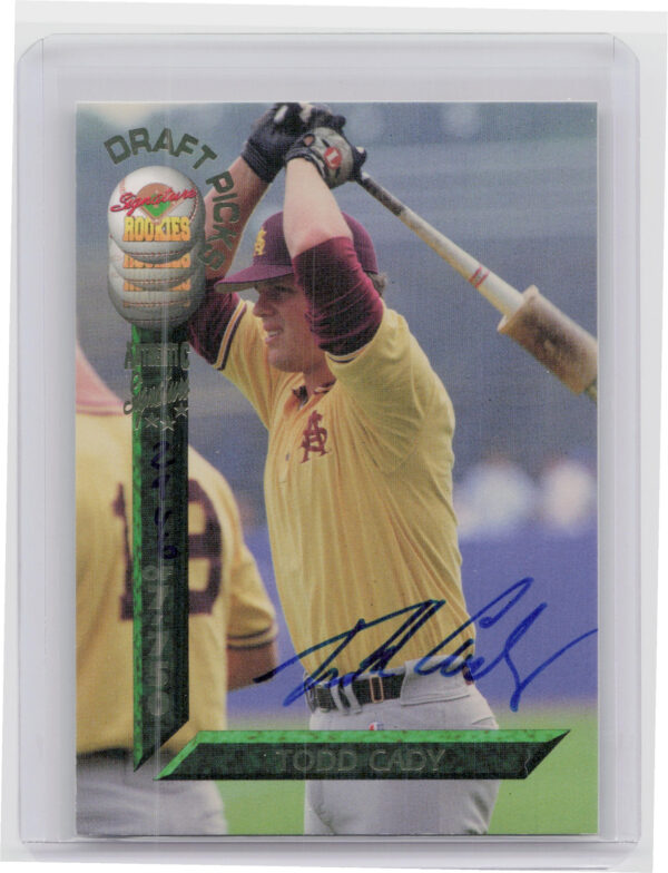 1994 Signature Rookies Draft Picks Todd Cady AU SN7750 #58 Marlins Signatures