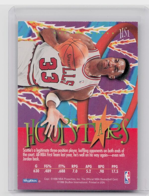 1995-96 Hoops Scottie Pippen #HS1 Bulls Hoopstars - Image 3