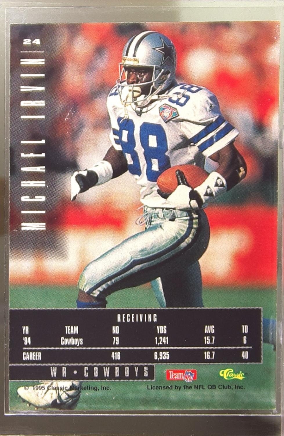 1995 Classic Images Limited Michael Irvin #24 Cowboys - Image 3