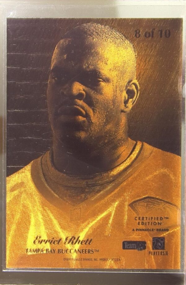 1995 Select Certified Errict Rhett #8 Buccaneers Gold Team - Image 3