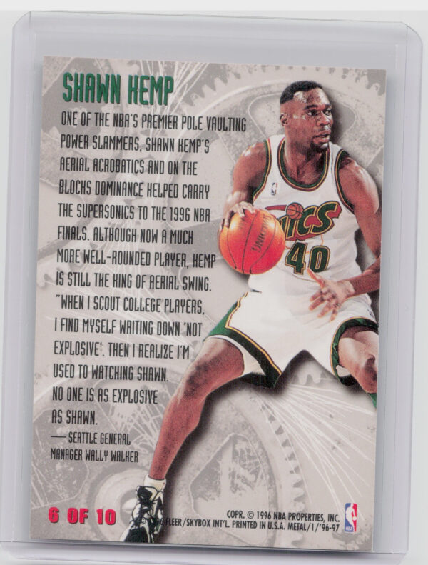 1996-97 Metal Shawn Kemp #6 SuperSonics Power Tools - Image 3