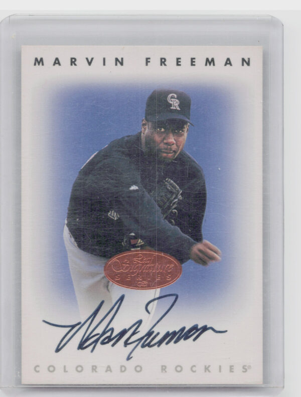 1996 Leaf Signature Series Marvin Freeman #NNO Rockies Autographs Bronze